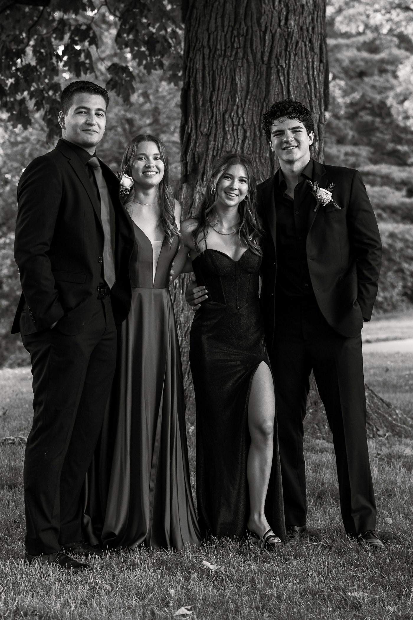 Prom group in formal wear
