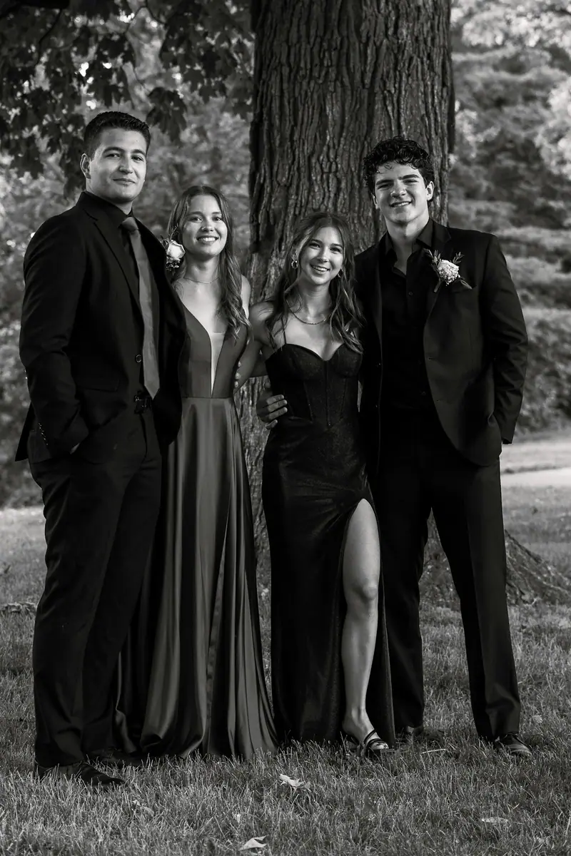 Prom group in formal wear